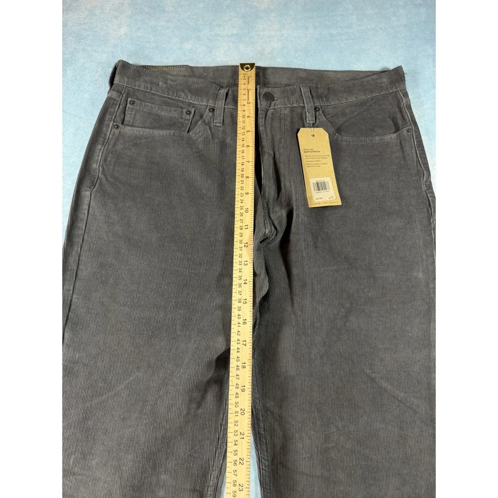 Levi's 514 Straight Corduroy Pants Mens 36x34 Grey NWT Warp Stretch MSRP $60